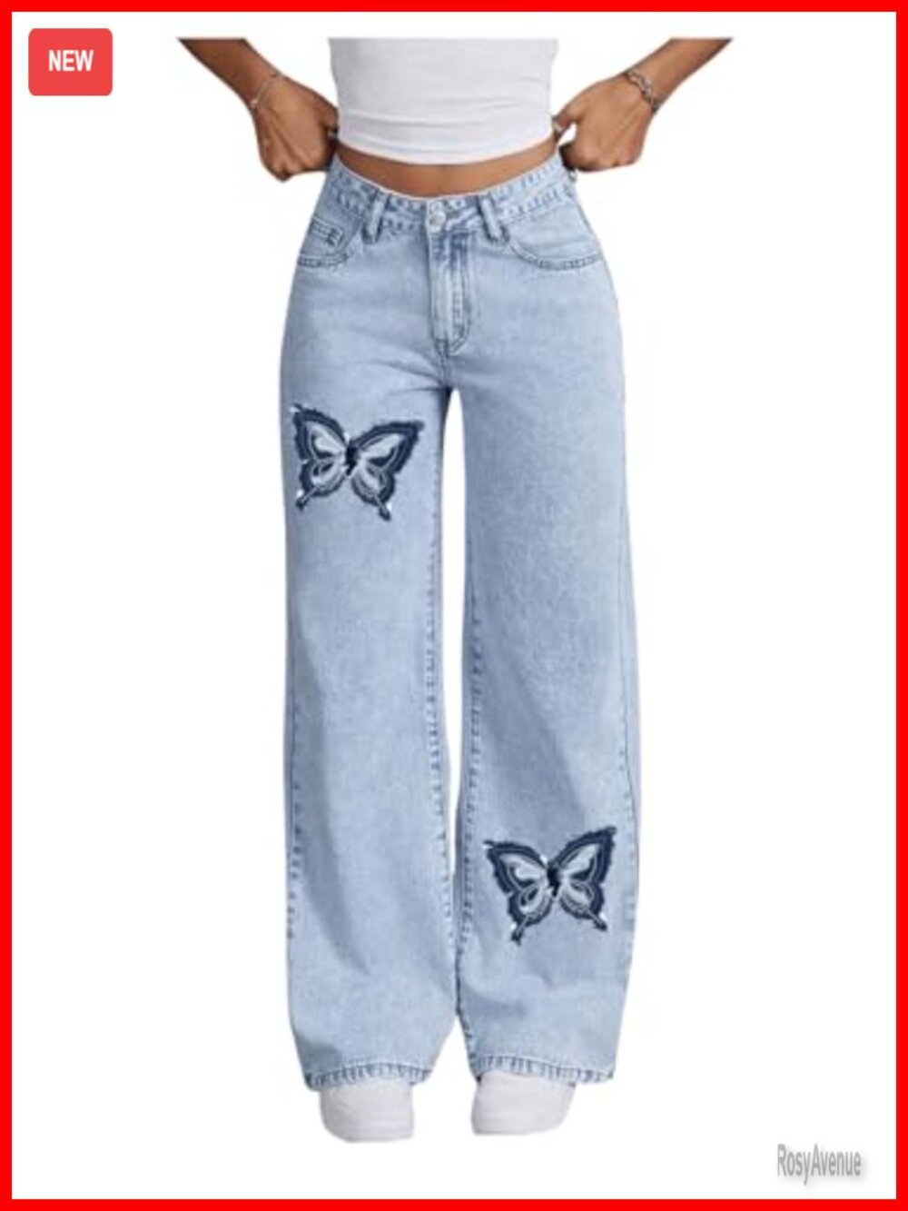 Low Rise Wide Leg Straight Leg Baggy Jeans Flap Pocket Denim